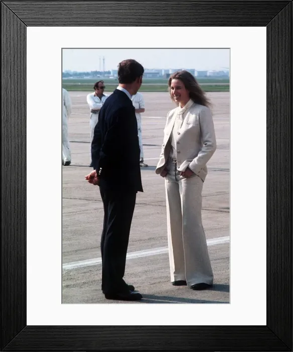 Framed Print : Princess Anne with her brother Prince Charles the Prince of Wales at London Heathrow
