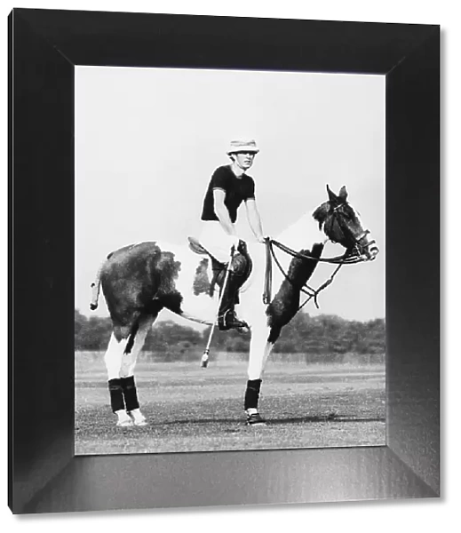 Prince Charles Prince of Wales on his horse playing polo Circa 1973