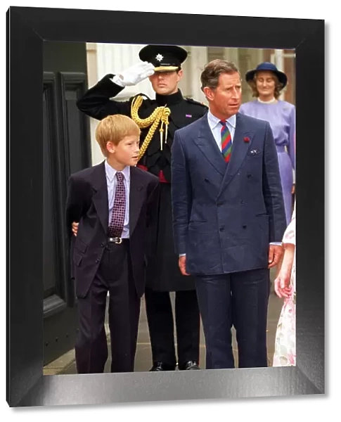 Prince Charles and Prince Harry Clarence House August 1997 to celebrate the 97th birthday