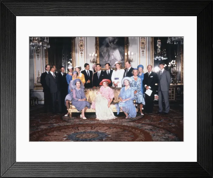 Framed Print : Prince Williams Christening- Official group August 1982 Framed Print : Prince Williams Christening- Official group August 1982