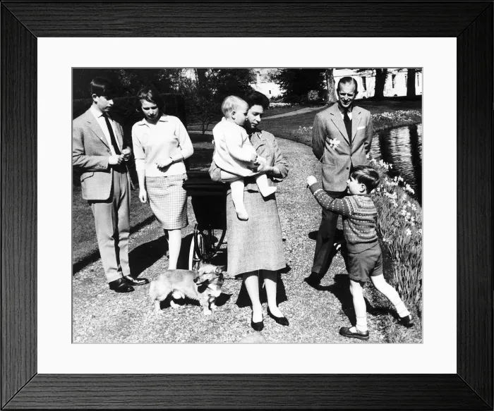 Framed Print : HRH Queen Elizabeth II with Prince Philip, Prince Charles, Prince Andrew Framed Print : HRH Queen Elizabeth II with Prince Philip, Prince Charles, Prince Andrew