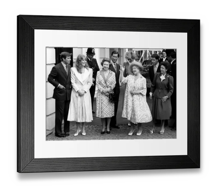 Framed Print : Members of the royal family at Clarence House to celebrate the Queen Mother Framed Print : Members of the royal family at Clarence House to celebrate the Queen Mother