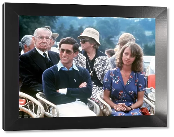 Prince Charles with girlfriend Sabrina Guinness at Cowdray Park August 1979