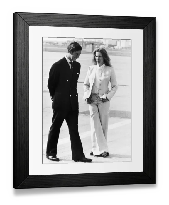 Framed Print : Princess Anne with her brother Prince Charles the Prince of Wales at Londons Heathrow