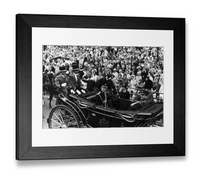 Framed Print : Prince of Wales arrives for his Investiture at Caernarfon Castle North Wales July