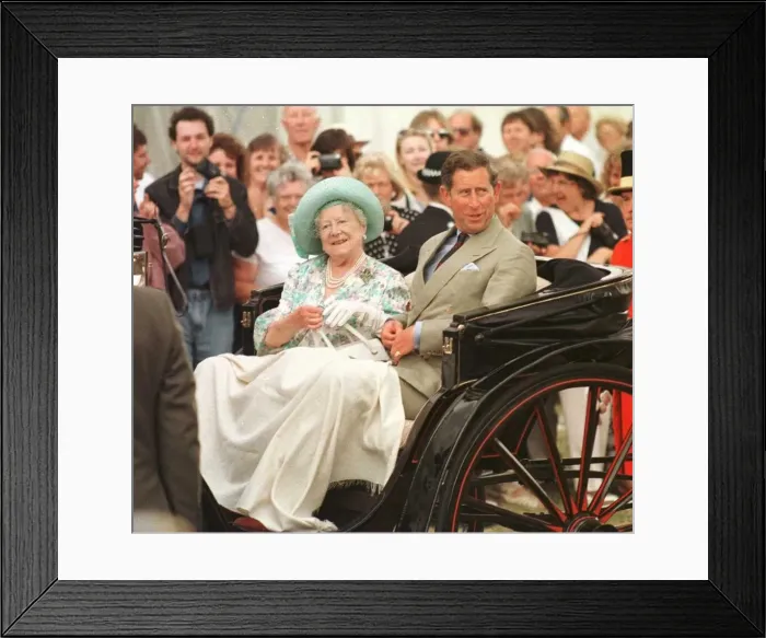 Framed Print : Queen Mother and Prince Charles at Sandringham Flower Show July 1996 Framed Print : Queen Mother and Prince Charles at Sandringham Flower Show July 1996