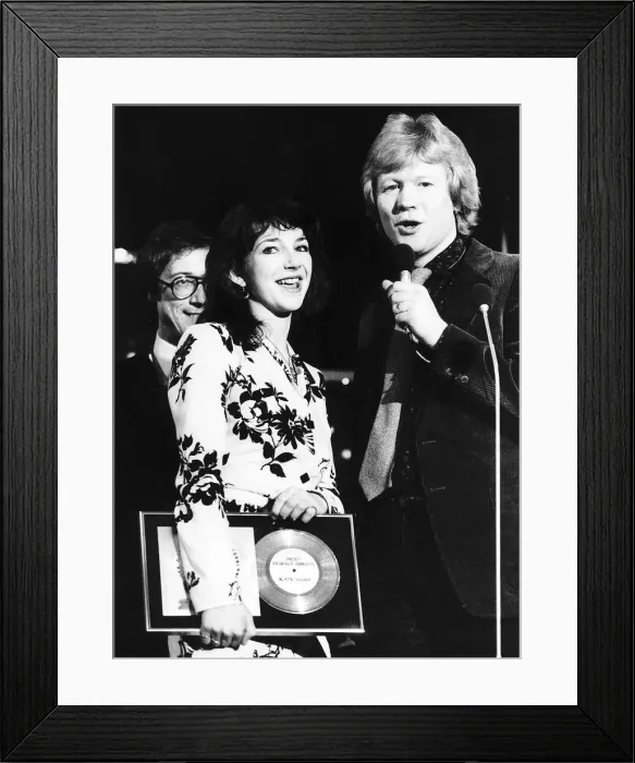 Framed Print : Kate Bush singer recieves an award at the British rock and pop awards April 1979