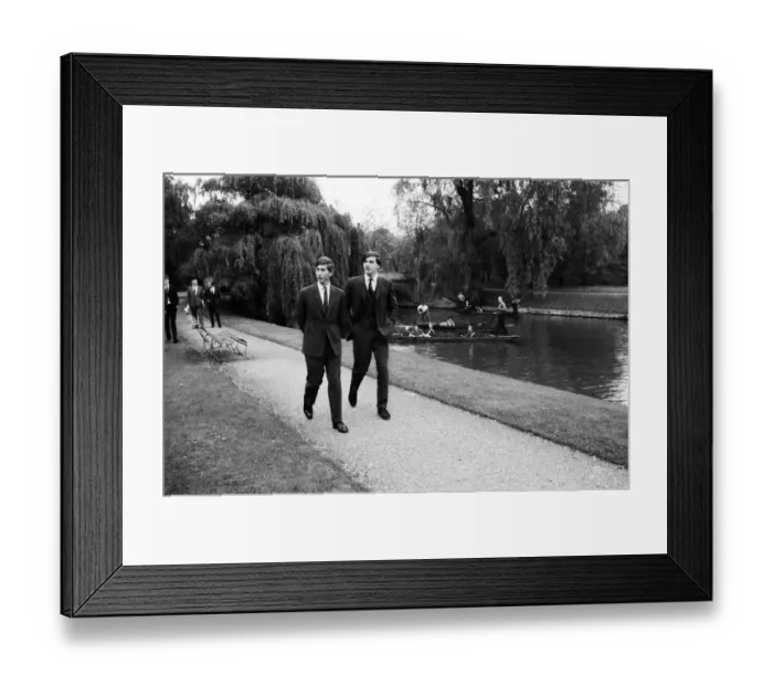Framed Print : Prince Charles walking by the Canal with Robert Woods October 1967