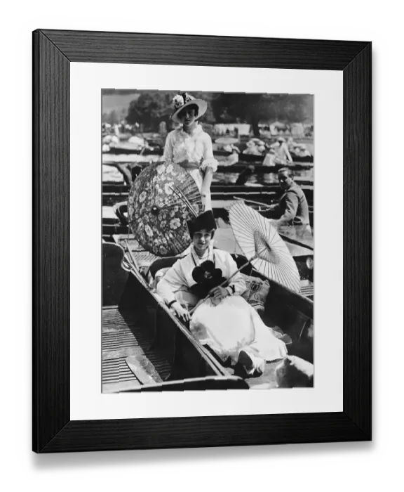 Framed Print : Two ladies at the Henley Regatta in 1914 Two women modelling clothes wearing Framed Print : Two ladies at the Henley Regatta in 1914 Two women modelling clothes wearing