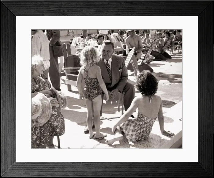 Framed Print : Billy Butlin at his Butlins Holiday Camp in Minehead holiday resorts in Britain