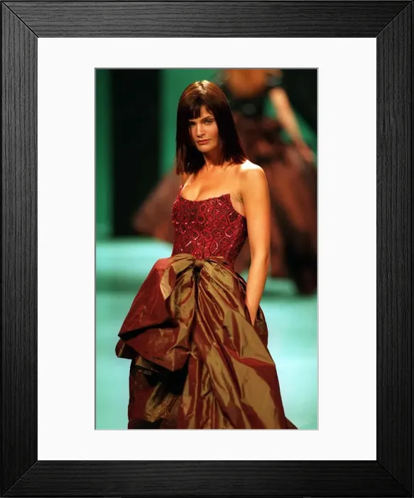 Framed Print : SuperModel Helena Christensen at a London Fashion Week February 1996 Framed Print : SuperModel Helena Christensen at a London Fashion Week February 1996