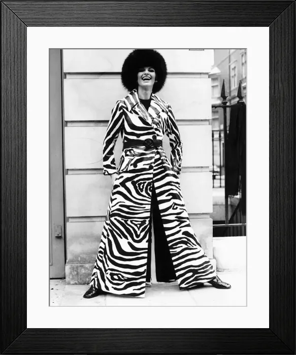 Framed Print : Fashion, July 1969 Long maxi coat from Britian Framed Print : Fashion, July 1969 Long maxi coat from Britian