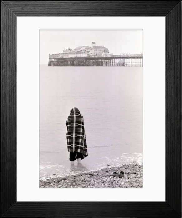 Framed Print : Another cold Easter bank holiday at Brighton beach. Tony Browning a decorator from Hendon Framed Print : Another cold Easter bank holiday at Brighton beach. Tony Browning a decorator from Hendon
