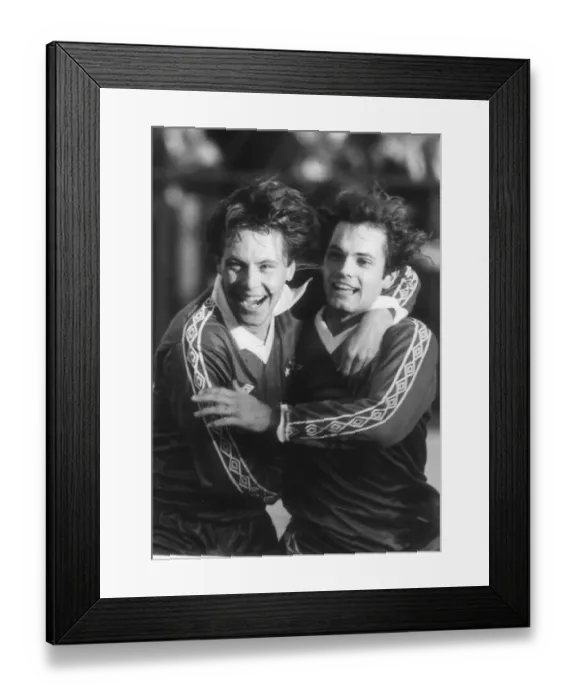 Framed Print : Ray Wilkins and Tommy Langley of Chelsea February 1979 celebrating a Chelsea goal Framed Print : Ray Wilkins and Tommy Langley of Chelsea February 1979 celebrating a Chelsea goal