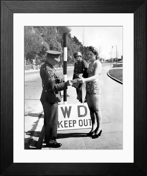 Framed Print : British Military police and US army Security Police stop Carole Littlewood on her way to Framed Print : British Military police and US army Security Police stop Carole Littlewood on her way to