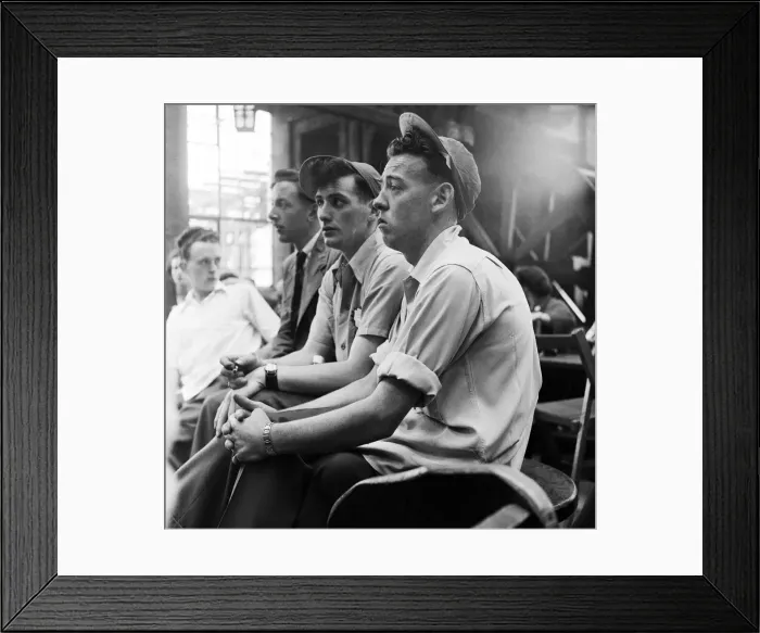 Framed Print : Bored boys watching a concert at Butlins Holiday Camp, Filey, North Yorkshire Framed Print : Bored boys watching a concert at Butlins Holiday Camp, Filey, North Yorkshire