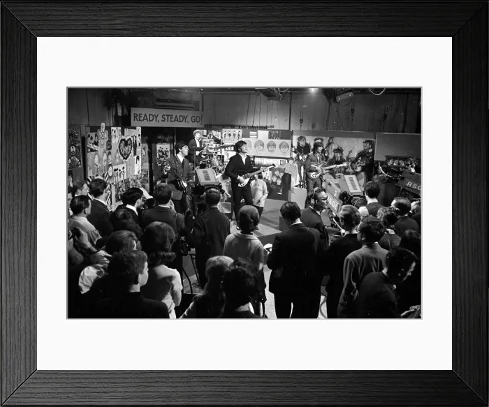 Framed Print : The Beatles at Television House, Kingsway, for an appearance on the television Show Framed Print : The Beatles at Television House, Kingsway, for an appearance on the television Show