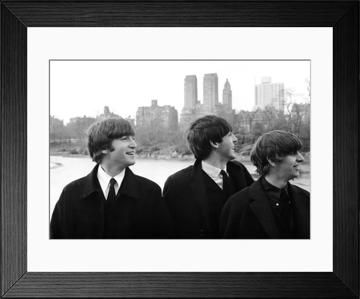 Framed Print : John Lennon, Paul McCartney, and Ringo Starr, in New Yorks Central Park