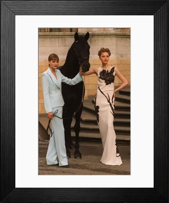 Framed Print : Fashion Models Tabitha and Tania modeling clothes by designers Hussein Chalayan Framed Print : Fashion Models Tabitha and Tania modeling clothes by designers Hussein Chalayan