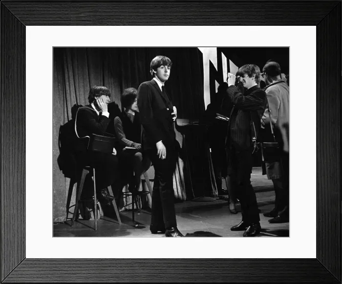 Framed Print : Ringo Starr taking pictures of Paul McCartney smoking in New York during the first Framed Print : Ringo Starr taking pictures of Paul McCartney smoking in New York during the first