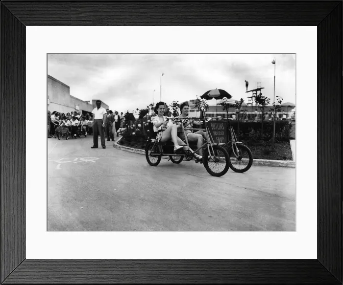 Framed Print : Women riding at Butlins Holiday Camp Unknown date Circa 1948 Framed Print : Women riding at Butlins Holiday Camp Unknown date Circa 1948
