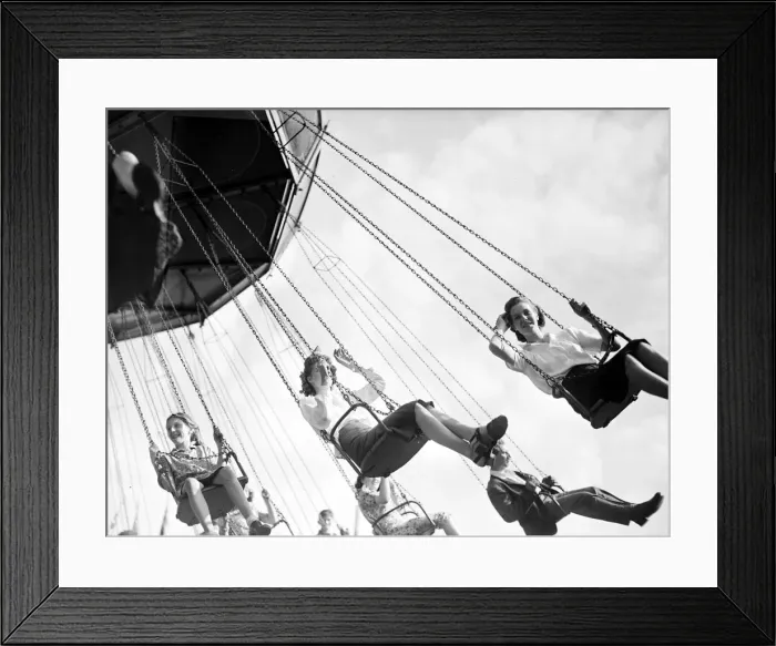 Framed Print : Chair-a -plane ride at the Hampstead Heath Fair Circa 1949 Framed Print : Chair-a -plane ride at the Hampstead Heath Fair Circa 1949