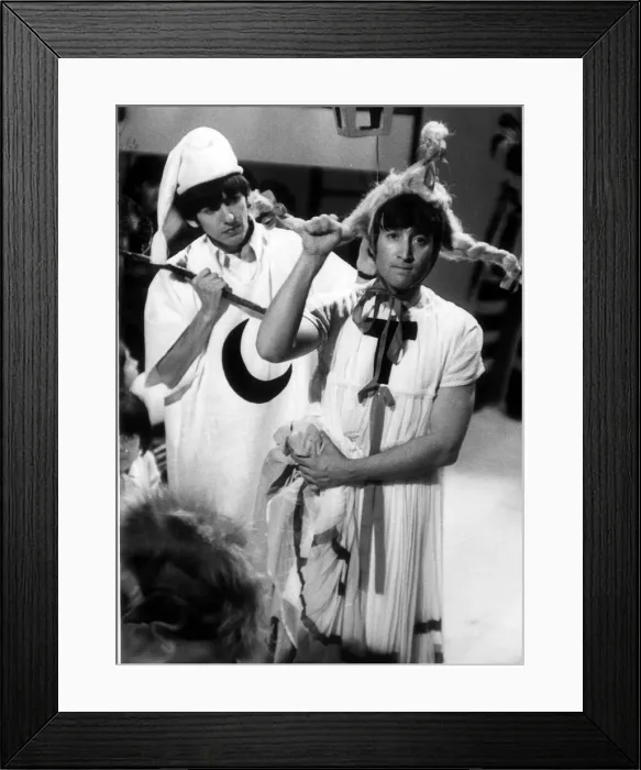 Framed Print : John Lennon and George Harrison rehearse for Around the Beatles tv spectacular 28 April Framed Print : John Lennon and George Harrison rehearse for Around the Beatles tv spectacular 28 April