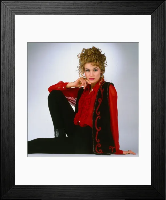 Framed Print : Waistcoats dress and fashion 1992 model wearing beaded waistcoat red shirt trousers Framed Print : Waistcoats dress and fashion 1992 model wearing beaded waistcoat red shirt trousers