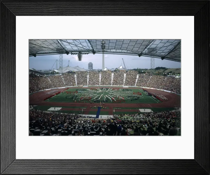Framed Print : The Olympic Stadium in Munich pictured before the start of the third Framed Print : The Olympic Stadium in Munich pictured before the start of the third