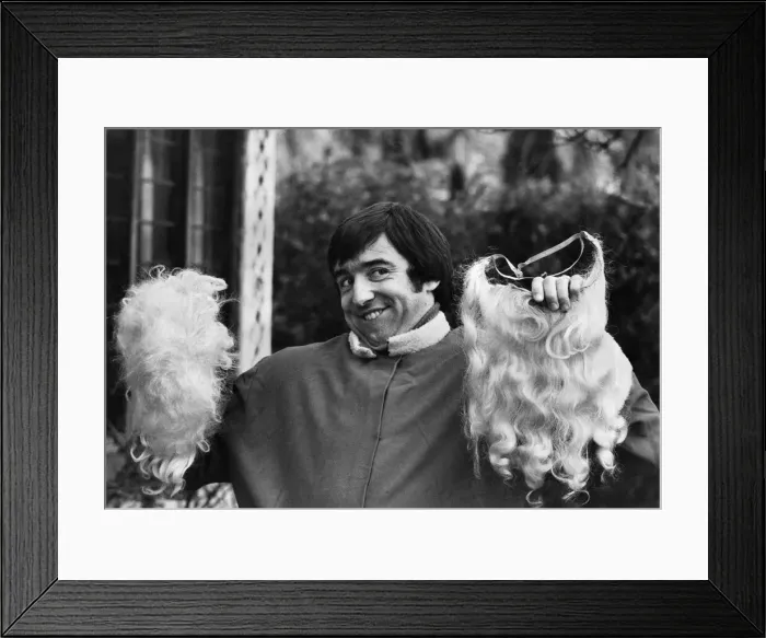 Framed Print : Terry Venables QPR football player & PFA Chairman arrives at Christmas party dressed as Framed Print : Terry Venables QPR football player & PFA Chairman arrives at Christmas party dressed as