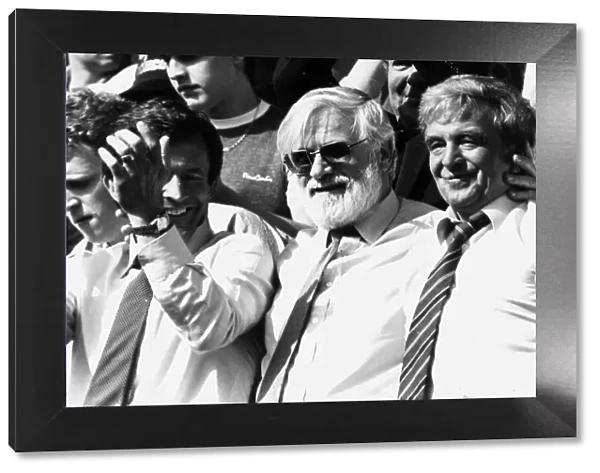 L to R John Hollins Ken Bates and John Neal watch as Chelsea return to the First