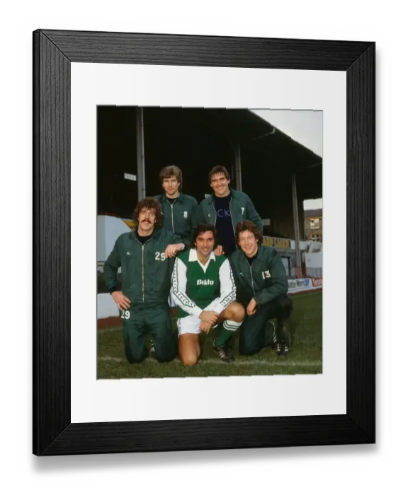 Framed Print : George Best Hibs Hibernian football player November 1979 With Tony Higgins Jackie