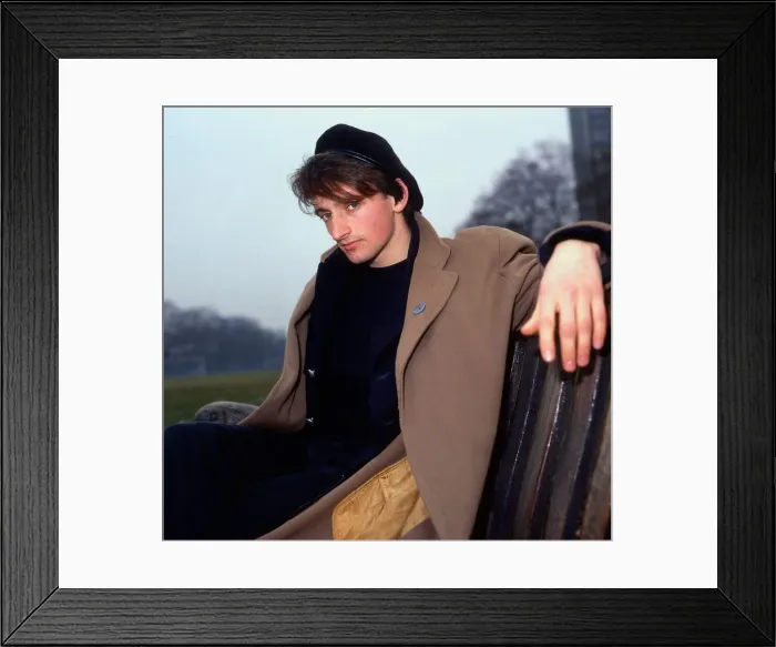 Framed Print : Pat Nevin sitting on bench February 1985 Framed Print : Pat Nevin sitting on bench February 1985