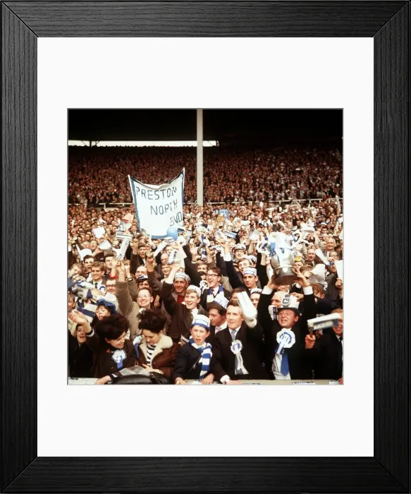 Framed Print : Football Supporters at the FA Cup final 1964. 2nd May 1964 Framed Print : Football Supporters at the FA Cup final 1964. 2nd May 1964
