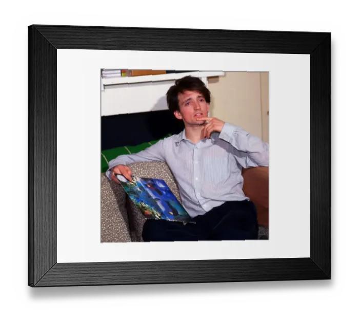Framed Print : Pat Nevin Chelsea football player at home February 1985 Framed Print : Pat Nevin Chelsea football player at home February 1985