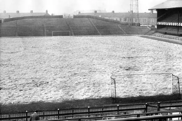 Sunderland Associated Football Club - Roker Park covered in straw 23 January 1964
