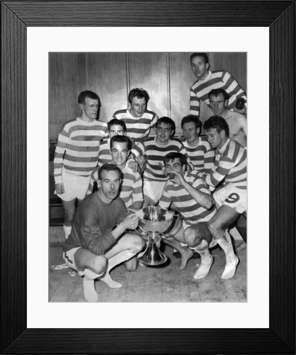 Framed Print : Celtic players celebrate after winning League Cup final at Hampden Park 28th October 1967 Framed Print : Celtic players celebrate after winning League Cup final at Hampden Park 28th October 1967