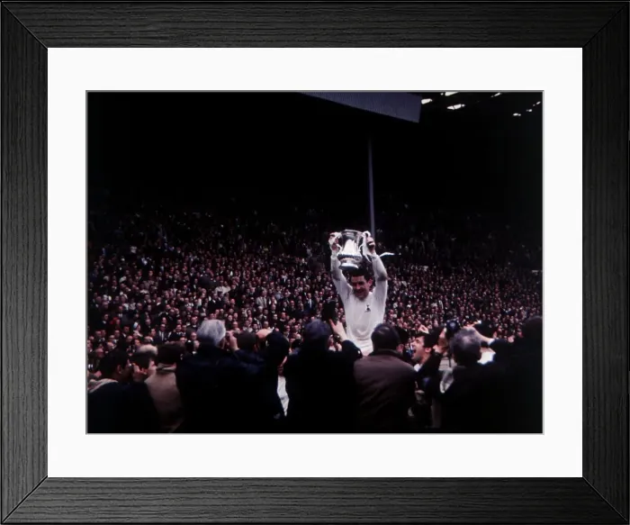Framed Print : FA Cup final 1967 Tottenham Hotspur v. Chelsea. Dave Mackay holding up the trophy Framed Print : FA Cup final 1967 Tottenham Hotspur v. Chelsea. Dave Mackay holding up the trophy
