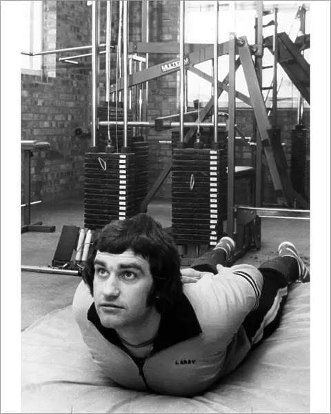 Coventry city FC footballer Larry Lloyd at Ryton training grounds indoor facilities