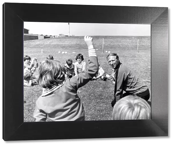 Sheffield Wednesday manager Jack Charlton coaching young footballers in February 1979
