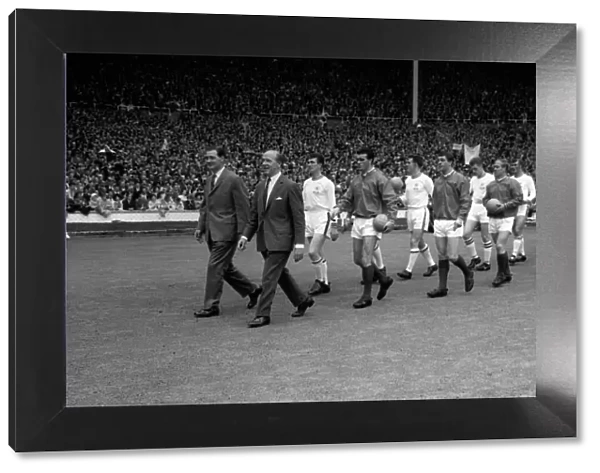 Matt Busby leads out Manchester United at Wembley 25th May 1963 for the FA Cup Final