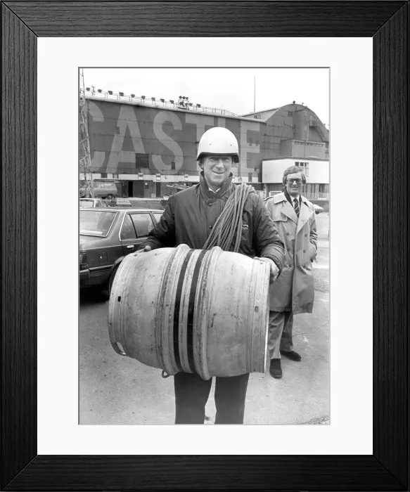 Framed Print : Newcastle United manager Jack Charlton rolling out the barrel all the way to a reunion of Framed Print : Newcastle United manager Jack Charlton rolling out the barrel all the way to a reunion of