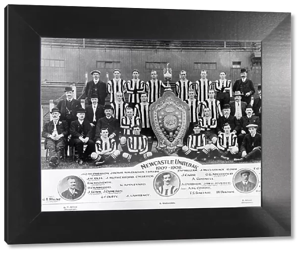 NEWCASTLE UNITED TEAM SHOT, 1907 - 1908. A superbly arranged photograph of