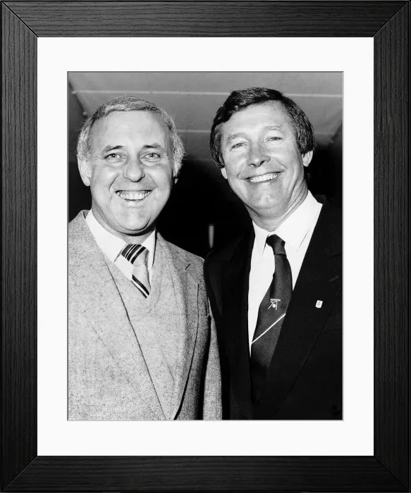Framed Print : Jim McLean Dundee United manager with Alex Ferguson Aberdeen Manager circa 1985 Framed Print : Jim McLean Dundee United manager with Alex Ferguson Aberdeen Manager circa 1985