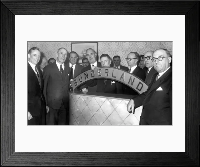 Framed Print : Sunderland Associated Football Club - The Locomotive name-plate is handed over to Stanley Framed Print : Sunderland Associated Football Club - The Locomotive name-plate is handed over to Stanley