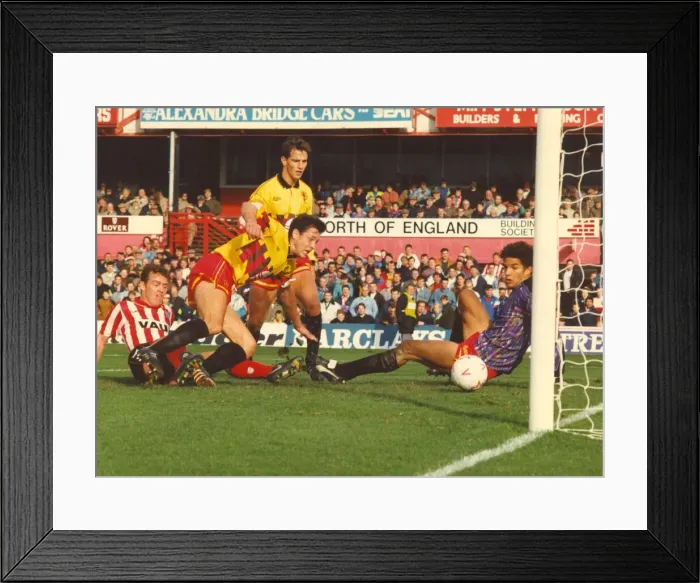 Framed Print : Sunderland Associated Football Club - Action from Sunderland v Watford 2 November 1991 Framed Print : Sunderland Associated Football Club - Action from Sunderland v Watford 2 November 1991