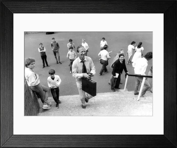 Framed Print : Newcastle United manager Jack Charlton arriving at St. James Park in June 1984 Framed Print : Newcastle United manager Jack Charlton arriving at St. James Park in June 1984
