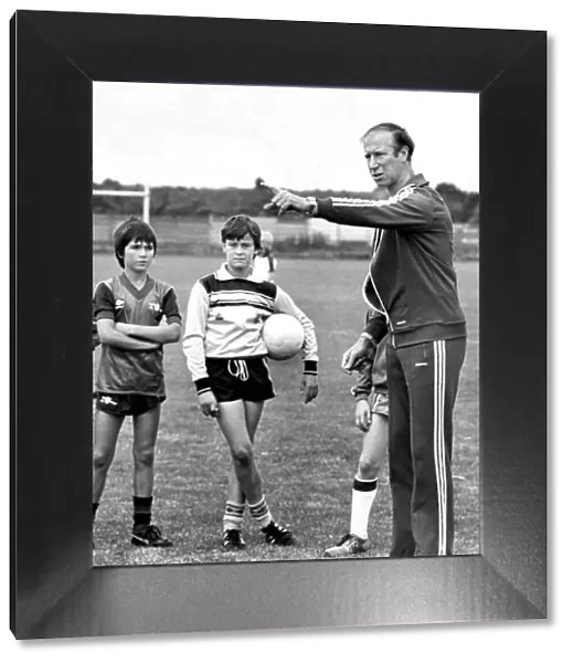 Jack Charlton shows off his skills at a coaching session in August 1983