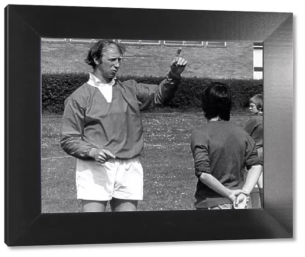Middlesbrough manager Jack Charlton coaching some of footballs young hopefuls in