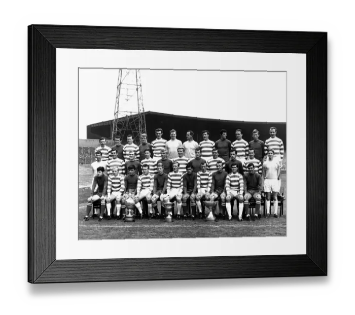 Framed Print : Celtic Football Team - 1968 Back row - brogan, mcgrain, mcbride, cattanach
